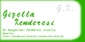 gizella kenderesi business card